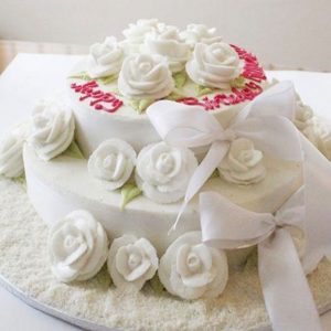 White Roses and Ribbon 6lbs