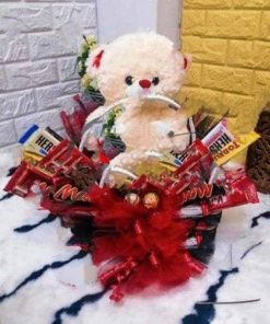 Teddy Chocolate Love Basket