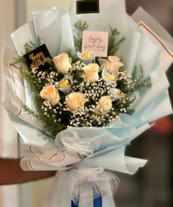 Elegant White Roses with Choco