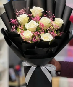 Graceful White & Pink Bloom Bouquet