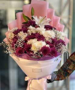 Purple & White Petal Harmony Bouquet